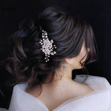Flower Hair Combs Crystal Bride Headdress Hairpin
