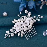 Flower Hair Combs Crystal Bride Headdress Hairpin