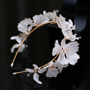Flower Leaf Headband Tiara For Brides Women Headpieces Crown Headdress