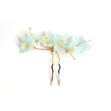 Green Pearl Hair Clips Bridal Hair Jewelry Head Sticks Vintage Headpiece