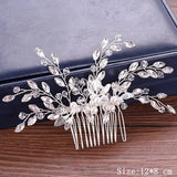Pearl Bridal Tiara Hair Comb Rhinestone Women Accessories