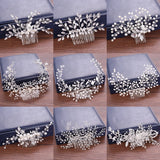 Pearl Bridal Tiara Hair Comb Rhinestone Women Accessories