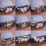 Pearl Bridal Tiara Hair Comb Rhinestone Women Accessories