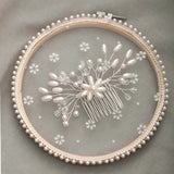 Silver Pearl Hair Combs Crystal Headpiece Wedding Hairbands
