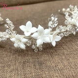 Porcelain Flower Bridal Headband Wedding Hair Accessory