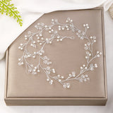 Pearl Headdress Silver Baroque Crystal Headband Bridal Tiara Hair Jewelry