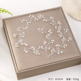 Pearl Headdress Silver Baroque Crystal Headband Bridal Tiara Hair Jewelry