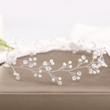 Pearl Headdress Silver Baroque Crystal Headband Bridal Tiara Hair Jewelry