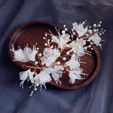 Pink Floral Headband Hair Accessories for Bride