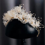 Pink Floral Headband Hair Accessories for Bride