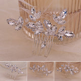 Wedding Hair Accessories Rhinestones Hair Combs Silver Hair Jewelry