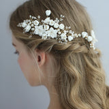 Crystal Headdress Floral Hair Comb Bridal Hairpins Tiaras