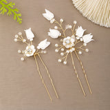 Crystal Headdress Floral Hair Comb Bridal Hairpins Tiaras