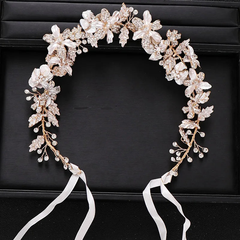 Silver Rhinestone Crystal Headband Bridal Hair Accessories