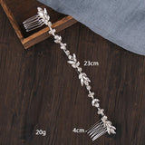 Bridal Hair Comb with Rhinestone and Leaf Design