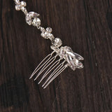 Bridal Hair Comb with Rhinestone and Leaf Design