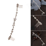 Bridal Hair Comb Rhinestone Leaf Accessory