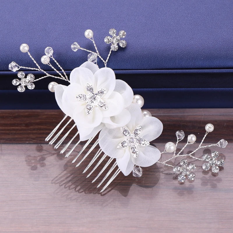 Bride Hair Comb Pearl Rhinestone Headpiece Wedding Hair Accessory