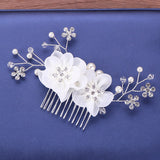 Bride Hair Comb Pearl Rhinestone Headpiece Wedding Hair Accessory