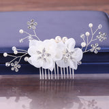 Bride Hair Comb Pearl Rhinestone Headpiece Wedding Hair Accessory