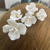 Wedding Hair Comb Flower Pearl Crystal Hairpin Headband For Bride Women