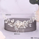Bridal Hair Comb Pearl Rhinestone Headdress Clips
