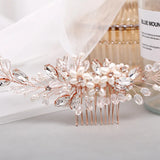 Bridal Hair Comb Pearl Pins Gold/Silver Headdress Bride Jewelry