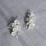 Silver Leaf Wedding Hair Comb Vine Bridal Headpiece