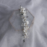Silver Leaf Wedding Hair Comb Vine Bridal Headpiece