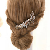 Bridal Hair Comb with Pearl, Rhinestone, and Headdress