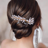 Bridal Hair Comb with Pearl, Rhinestone, and Headdress