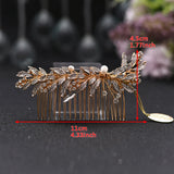 Bridal Hair Comb with Pearl, Rhinestone, and Headdress