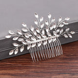 Silver Pearl Rhinestone Wedding Hair Comb Bridal Accessory