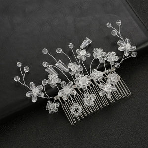 Bridal Rhinestone Hair Combs Flower Hairpins Clips