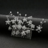 Bridal Rhinestone Hair Combs Flower Hairpins Clips
