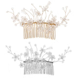 Bridal Rhinestone Hair Combs Flower Hairpins Clips