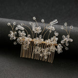 Bridal Rhinestone Hair Combs Flower Hairpins Clips