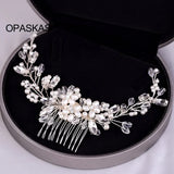 Rhinestone Pearl Hair Comb Bridal Prom Hair Accessory
