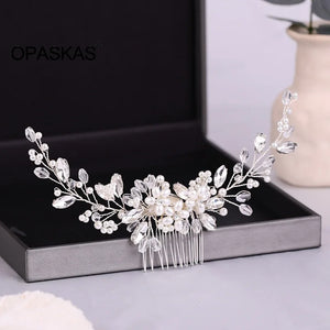 Rhinestone Pearl Hair Comb Bridal Prom Hair Accessory