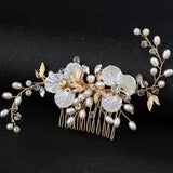 Pearl Hair Combs Rhinestone Headdress Bridal Hair Jewelry