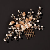 Pearl Hair Combs Rhinestone Headdress Bridal Hair Jewelry