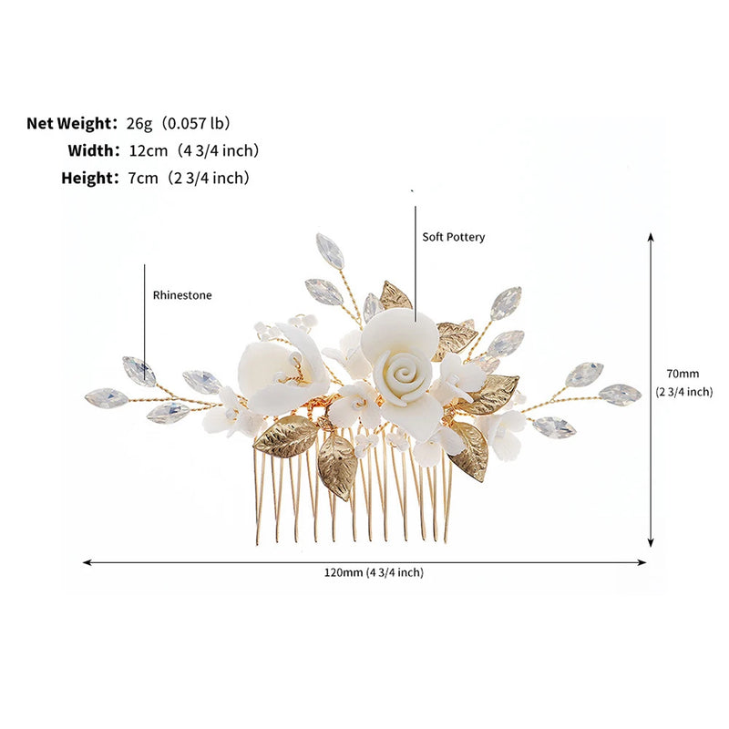Rhinestone Flower Hairpins Wedding Hair Combs
