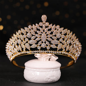 Crystal Baroque Crown Wedding Hair Jewelry Bride Headdress