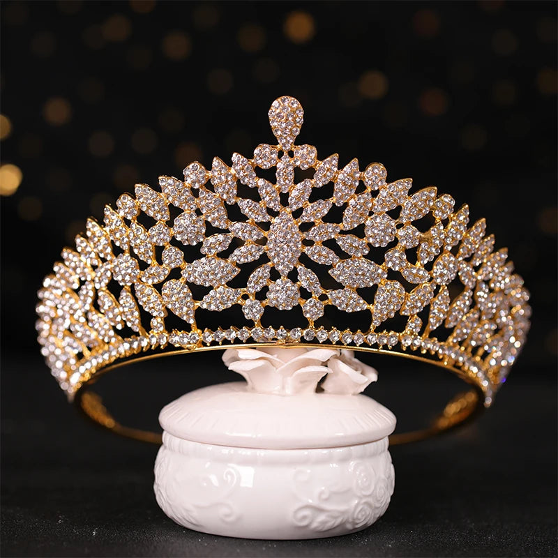 Crystal Baroque Crown Wedding Hair Jewelry Bride Headdress