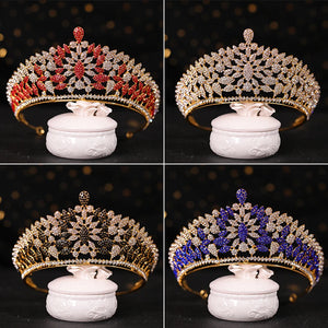 Crystal Baroque Crown Wedding Hair Jewelry Bride Headdress