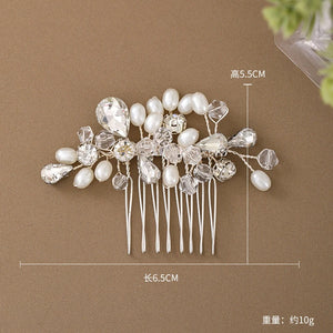 Silver Rhinestone Flower Hair Comb for Bride