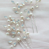 Bridal Hair Pins Freshwater Pearls Silver Hair Accessories