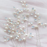 Bridal Hair Pins Freshwater Pearls Silver Hair Accessories