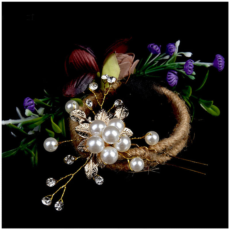 Bridal Hair Sticks Forks U Shaped Pearl Hairpins Side Clips Noiva Jewelry