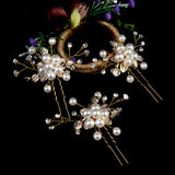 Bridal Hair Sticks Forks U Shaped Pearl Hairpins Side Clips Noiva Jewelry
